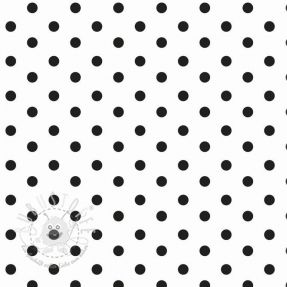 Baumwollstoff Dots white/black