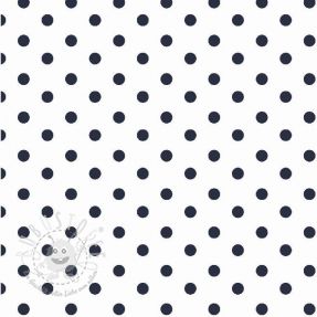 Baumwollstoff Dots white/navy