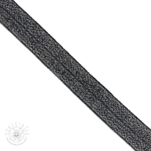 Elastisches Schrägband Polyamid glitter 20 mm black