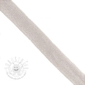 Elastisches Schrägband Polyamid glitter 20 mm nude