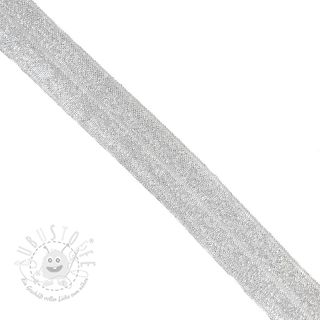 Elastisches Schrägband Polyamid glitter 20 mm white