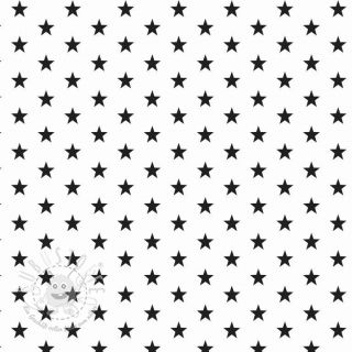 Baumwollstoff Petit stars white/black