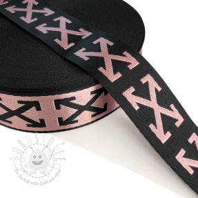 Gurtband 3,5 cm Cross light pink