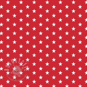Baumwollstoff Petit stars red