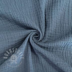 Double gauze/musselin jeans blue