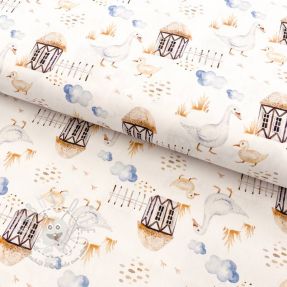 Bavlnená látka Snoozy fabrics Farm style Goose digital print